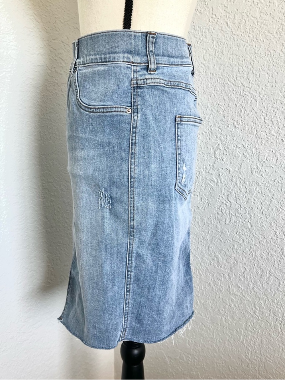 Spanx Distressed Denim Skirt - Picture 3 of 6